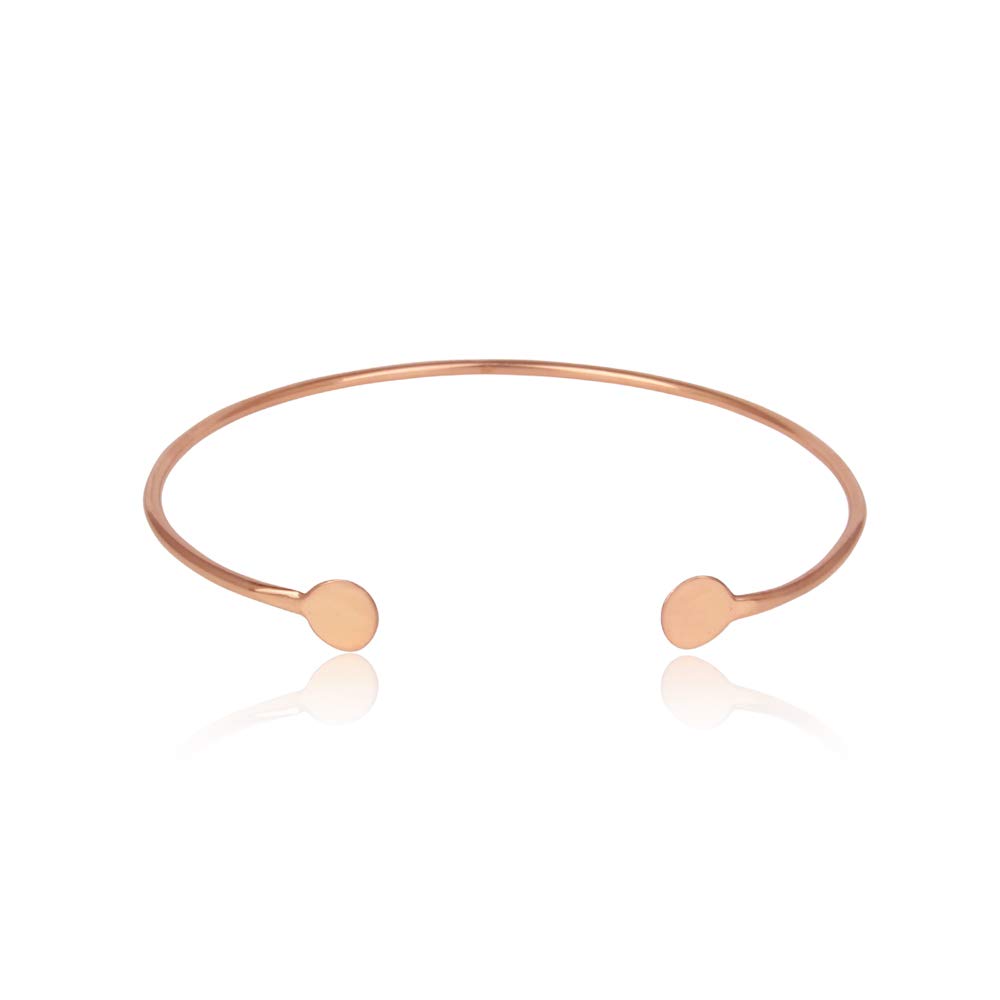 925 Sterling Silver (Stamped) Bohemian Necklace or Cuff Bangle Bracelet Rose Gold Plated Fine Handmade Jewellery Gift ('Dotty' Stacking Cuff Bangle - Rose Gold)