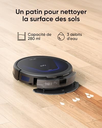 G50 Hybrid Aspirateur Robot, Aspiration 4 000 Pa, Dynamic Navigation, Pro-Detangle Comb, Roller Brush, Patin de Nettoyage pour Laver la Surface des sols, pour Poils d'animaux, sols durs, Tapis
