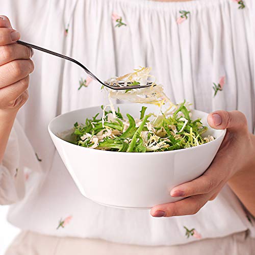 image for DOWAN Porcelain Bowls, 32 Oz Cone Shape Porcelain Bowl for Cereal, Sou