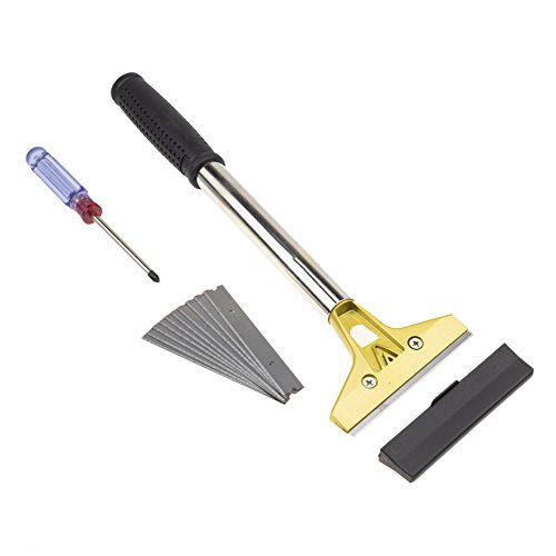 Long 12-1/2'' (32cm) Razor Blade Sticker/paint Scraper Remover for Window Glass Windshield Granite Wall Cleaning Hand Tool, SCRP-B