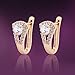 GULICX Cubic Zirconia Art Deco Round Pierced Huggie Earrings Hoop Clear Gold Plated Brass