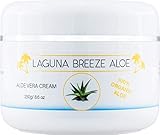 Aloe Lotion for Dry Skin by Laguna Breeze - Organic Aloe Vera, Coconut Oil, Jojoba Oil and Shea Butter - no Fragrance or Perfumes - Body and Face Moisturizer Cream - Vitamin C and E - Dry Skin Care - Sunburn, Eczema and Psoriasis Relief - 8.6 Ounce Jar