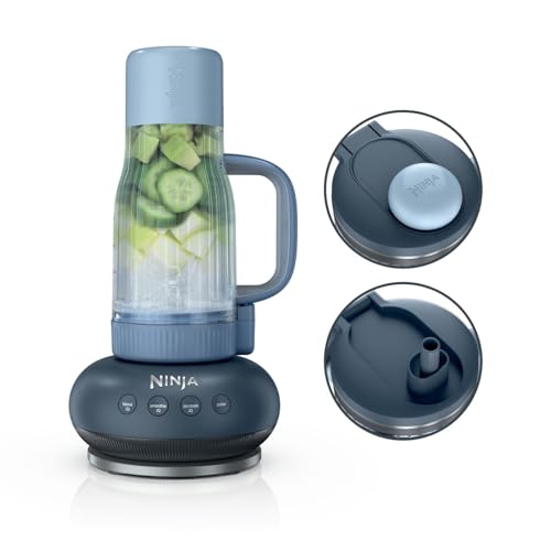 Ninja BlendBoss Blender with Portable Cup, Personal Blender with Removable Travel Cup, 3 Automatic Pre-programmed Modes, Cyberspace DB351EUCY
