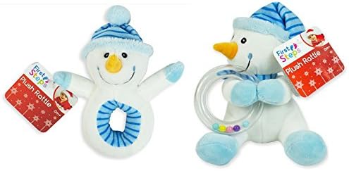 Plush Rattle Set Baby Christmas Toys Snowman Toddler Soft Toy Baby Toys Teething