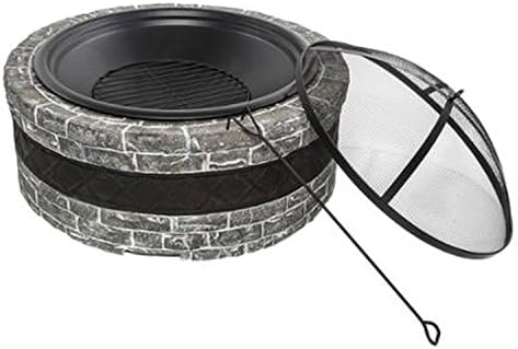 Sun Joe Fire Joe 35" Cast Stone Fire Pit (Charcoal Gray) – SJFP35-CS-STN ,,#id(tntnorthnj, #UGEIO258371600020490