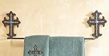 Turquoise Cross Metal Southwestern Towel Bar - Southwestern Bath Decor
