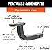 CURT 45024 Class 1 Trailer Hitch Ball Mount, Fits 1-1/4-Inch Receiver, 2,000 lbs, 3/4-Inch Hole, 5-Inch Rise, Gloss Black Powder Coat