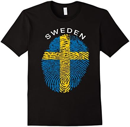 Mens Sweden - Swedish Flag Sverige Shirt Vacation/Travel Souvenir 3XL Black
