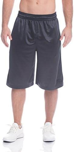 Above the rim Men’s Mesh Basketball Shorts - Workout &amp; Gym Shorts for Men - Starting 5 - Ebony Black, Medium