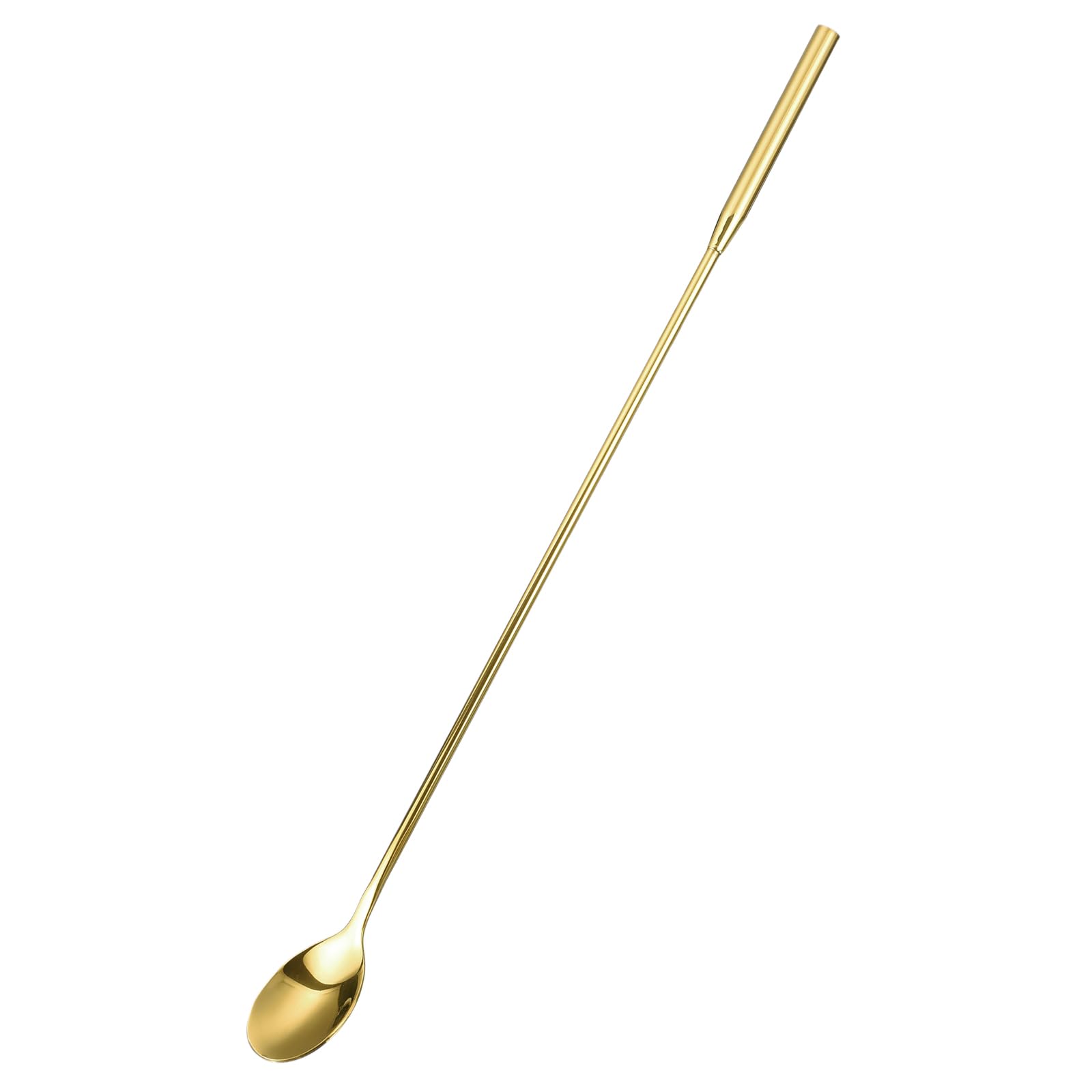 uxcell Long Handle Mixing Stirring Spoon, Stainless Steel Bartender Mixing Spoon Cocktail Stirrers, Bar Spoon Stirring Spoon (Length: 300mm/11.81", Gold)