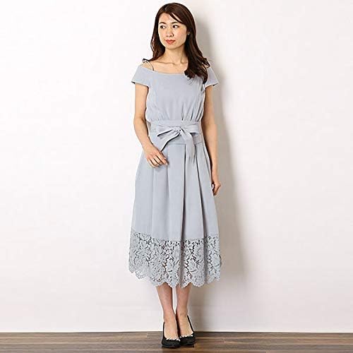 Amazon アシール Ashill オフショルダー裾レースワンピース 81シルバーグレー 38 ワンピース チュニック 通販