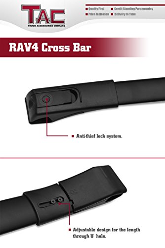 TAC Aluminum Cross Bars Fit 2013-2018 Toyota RAV4 with Lock System Best for Roof Top Rail Rack Snowboard Kayak Canoe Luggage Carrier