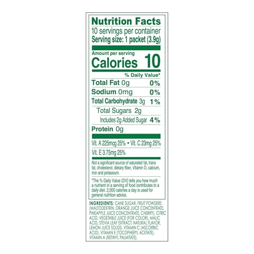 TRUE LEMON, FRUIT PUNCH PACKETS LOW SUGAR NO PRESERVATIVES KIDS HYDRATION DRINK MIX, 1.38 OUNCE