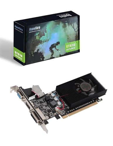 GT610 2GB DDR3 Graphics Card - 810MHz, 2560x1600, PCIe 2.0, DVI VGA HDMI, Low Profile, PLUA & Play