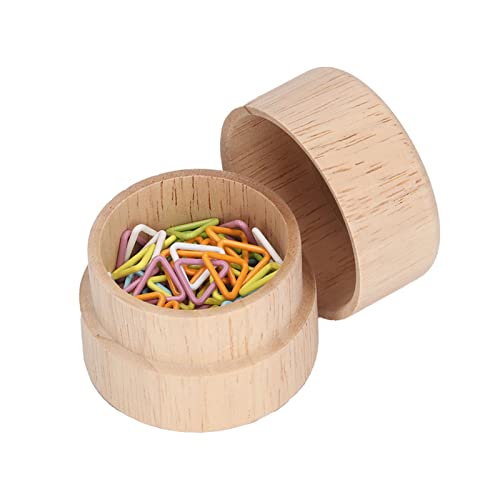 60Pcs Stitch Markers, Colorful Knitting Crochet Locking Counter Stitch Needle Clips with Wooden Storage Box