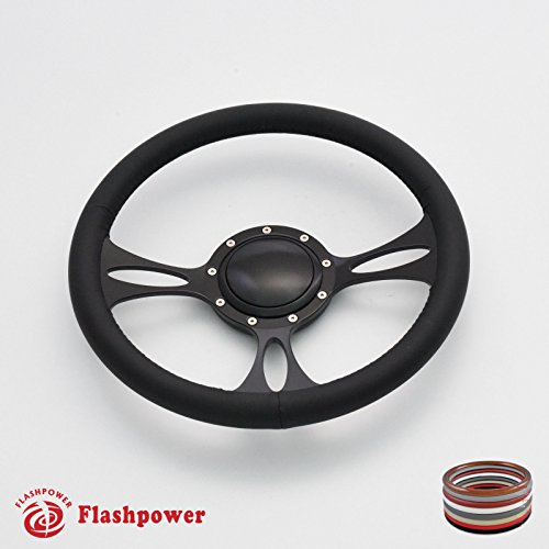 Flashpower 14 Vectra Billet Full Wrap 9 Bolts Steering Wheel with 2