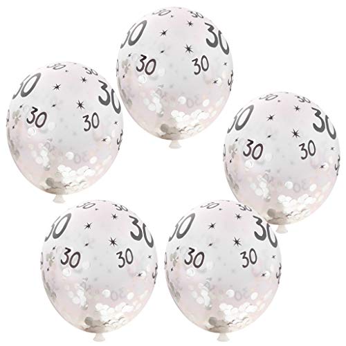 20pcs 30th Party Balloons Confetti Balloons Number Balloons for Birthday Party Wedding Anniversary Ceremony Decoration - Silver - Thumbnail 3