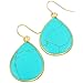 SUNYIK Women's Green Howlite Turquoise Teardrop Hook Dangle Earrings