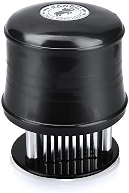Meat Tenderizer Machine 56 Stainless Steel High Sharp Blades, Cleaning Brush, E-book, Professional Quality Kitchen Tool, Lock Mechanism, for Steak, Pork, Chicken, Fish, 1-yr Guarantee