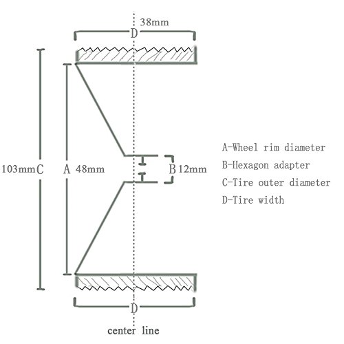 Goolsky 4Pcs AUSTAR AX-3020C 1.9 Inch 103mm 1/10 Scale Tires with Wheel Rim for 1/10 D90 SCX10 CC01 RC Rock Crawler
