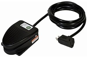 SSC Controls F300-1501 Foot Switch, Maintained Action (Push On/Push Off), 8-ft Cable with Piggyback Plug (3-Pronged), Die-Cast, Electrical, Single Pedal, Made in USA