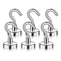 Aptgaga Strong Heavy Duty Magnetic Hooks, Strong Neodymium Magnet Hook for Home, Kitchen, Workplace, Office and Garage, Hold up to 40 Pounds - 6 Pack