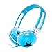 RockPapa Stereo Over Ear Star Wired Headphones Adjustable Earphones for Kids Childs Boys Girls Adults / MP3 MP4 DVD Phones Tablets Computer Blue