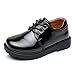 WQINSHOE Boys' Lace-up Oxford Black School Uniform Dress Shoes(Toddler/Little Kid/Big Kid)