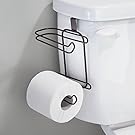 mDesign Toilet Paper Roll Holder for Bathroom Storage, Over the Tank - Bronze