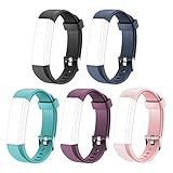 Letsfit Replacement Bands for Fitness Tracker ID115U HR, ID115U HR Accessory Bands, Adjustable Replacement Straps, 5 Pack (Black, Blue, Pink, Purple, Green)