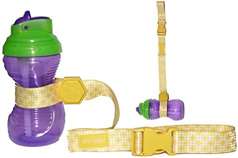 Sippy Cup Straps for Baby Bottle Toy Leash Stroller High Chair Strap Boys Girls (Yellow)
