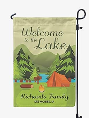 Printtoo Tan Welcome To The Lake Outdoor Camping Flags