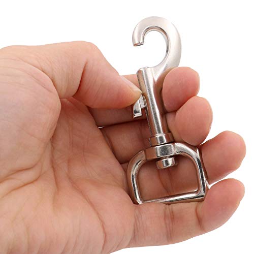 BIKICOCO Swivel Bolt Snap, 3.15\'\' x 1.38\'\' Trigger Hook Clips Lobster Claw Clasp, 1\'\' D-Ring Ended, for Pet Leash, Key Chains, Tags and Lanyards, Silver - Pack of 8