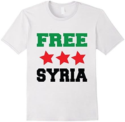Men's Free Syria Flag Support Advocate T-Shirt Small White