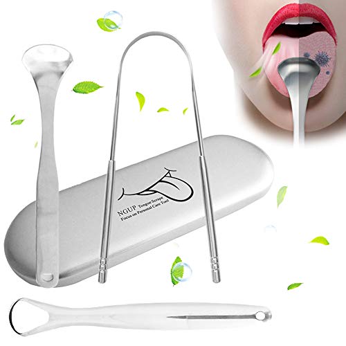 Tongue Scraper Set Cleaner for Adults Kids Surgical Grade Stainless Steel Metal Dental Kit Professional Fresh Breath Maintains Oral Hygiene Scrapers Plaque Removal (Set of 3) - Thumbnail 7