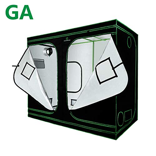 GA Grow Tent,94x48x80 Reflective Mylar Hydroponic Grow Tent with Observation Window and Waterproof Floor Tray for Indoor Plant Growing.4x8 (for 8 Plants)