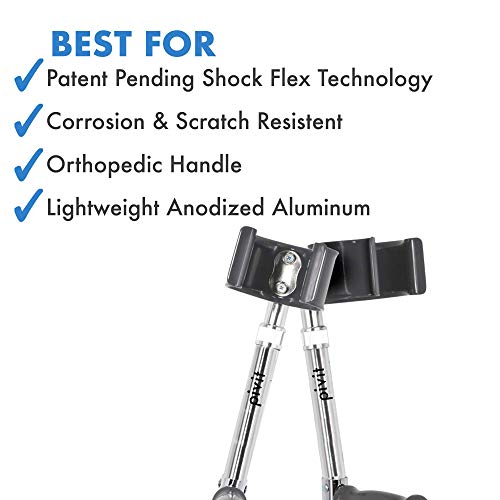 Pivit Deluxe Aluminum Forearm Crutches, 5'5"-6'4" (Pack of 2) | Lightweight High Strength Aluminum Tubing | Design Reduces Stress Fatigue Soreness & Carpal Tunnel | Easy Push-Button Height Adjustment