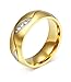 Womens Stainless Steel CZ Couple Ring for Valentine Lover Engagement Promise Wedding Band,Size 7