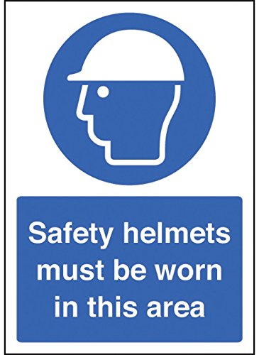 Caledonia Signs 58371 Safety Helmet Must be Worn Sign, A4 SAV