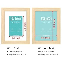 LaVie Home 9x12 Picture Frame Beige Oak Wood Poster