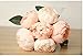 DOINSHOP Artificial Peony Silk Flower Leaf Home Wedding Party Décor 1 Bouquet 6 Heads (Pink)