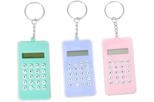 2 Pcs Mini Pocket Calculator Key Ring Tiny Small Portable Mini Electronic Calculator for Office Home Students School Handheld