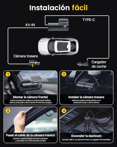 GKU Dashcam Car Camera 4K+1080P, 5GHz WiFi Dash Cam Car with 64GB SD Card,Car Camera Recorder,170° Wide Angle,Night Vision,WDR,G-Sensor,Parking Monitor