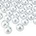 PH PandaHall About 100 Pcs 10mm Tiny Satin Luster Glass Pearl Bead Round Loose Spacer Beads for Jewelry Making White