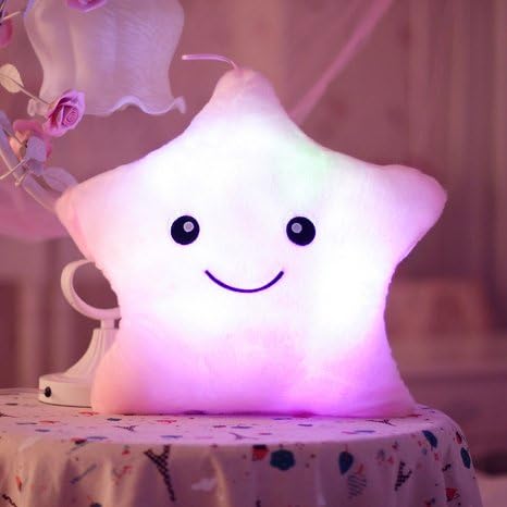 CHENGYI Color Glow Hold Pillow Cartoon Lovely Child Creative Luminous Soft Toy New Year Christmas Birthday Gift (Color : H)