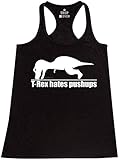 Shop4Ever® T-Rex Hates Pushups Women's Racerback Tank Top Gym Workout Tank Tops