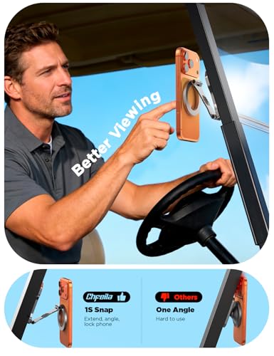 Chfeila Men Golf Gifts for Fathers Day Alloy Magnetic Golf Cart Phone Holder for iPhone [Ultra Magnet] Dad Gifts for Fathers Day,Birthday Gift for Men Husband Him Boyfriend Grandpa from Daughter Wife
