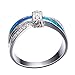 Bamos Jewelry Blue Opal Best Friend Valentine's Day Gift White Gold X Cross Womens Ring Size 6