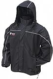 Frogg Toggs Toadz Highway Reflective Jacket, Black/Silver, Size X-Large