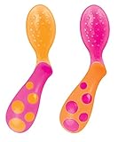 Sassy Less Mess Spoons, Pink/Orange, 2 Count